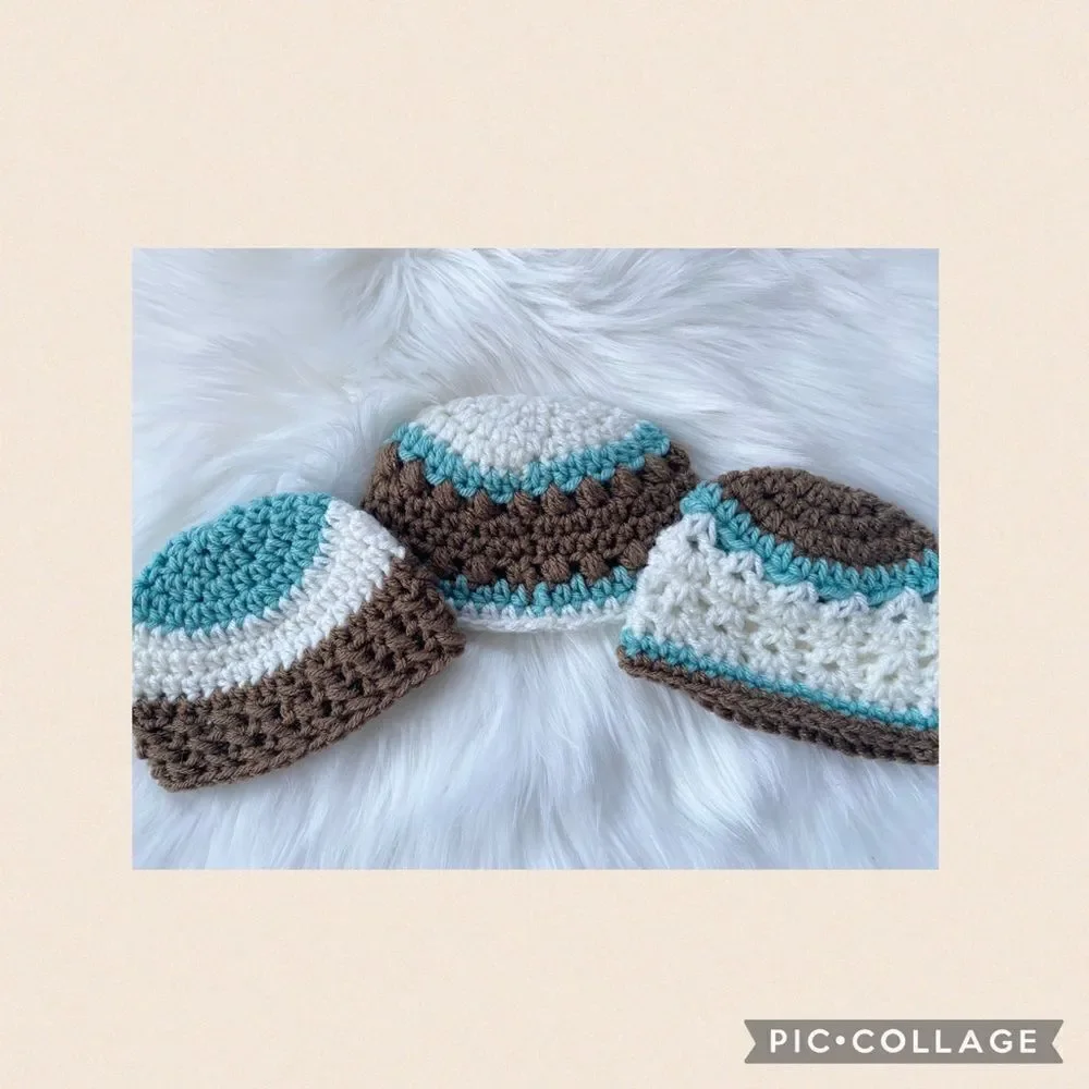 Handmade Crochet Baby Hat Gift Set